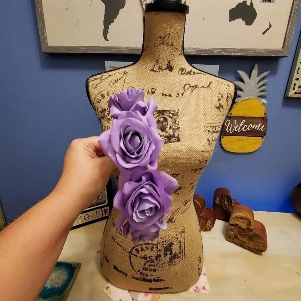 Gymboree PURPLE‎ roses rosettes headband